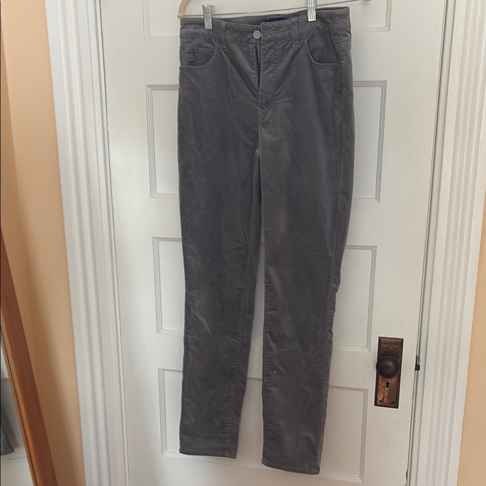 Talbots Grey Corduroy High Waist Straight Leg. Size 4